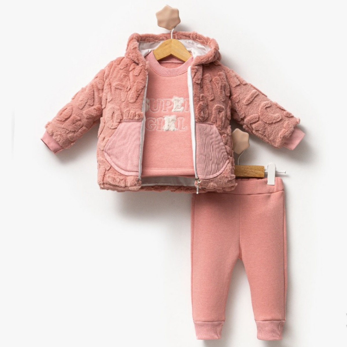 Süpergirl 3'lü Kız Bebek Takım