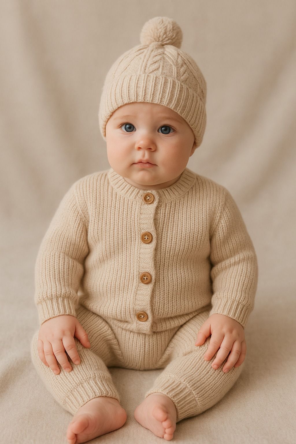 Unisex Yün Örgü Triko 3lü Takım