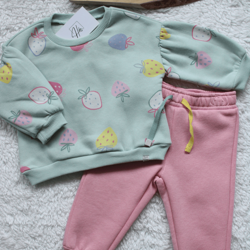 Meyve Baskılı 3 İp Kız Bebek Alt Üst 2'li Takım