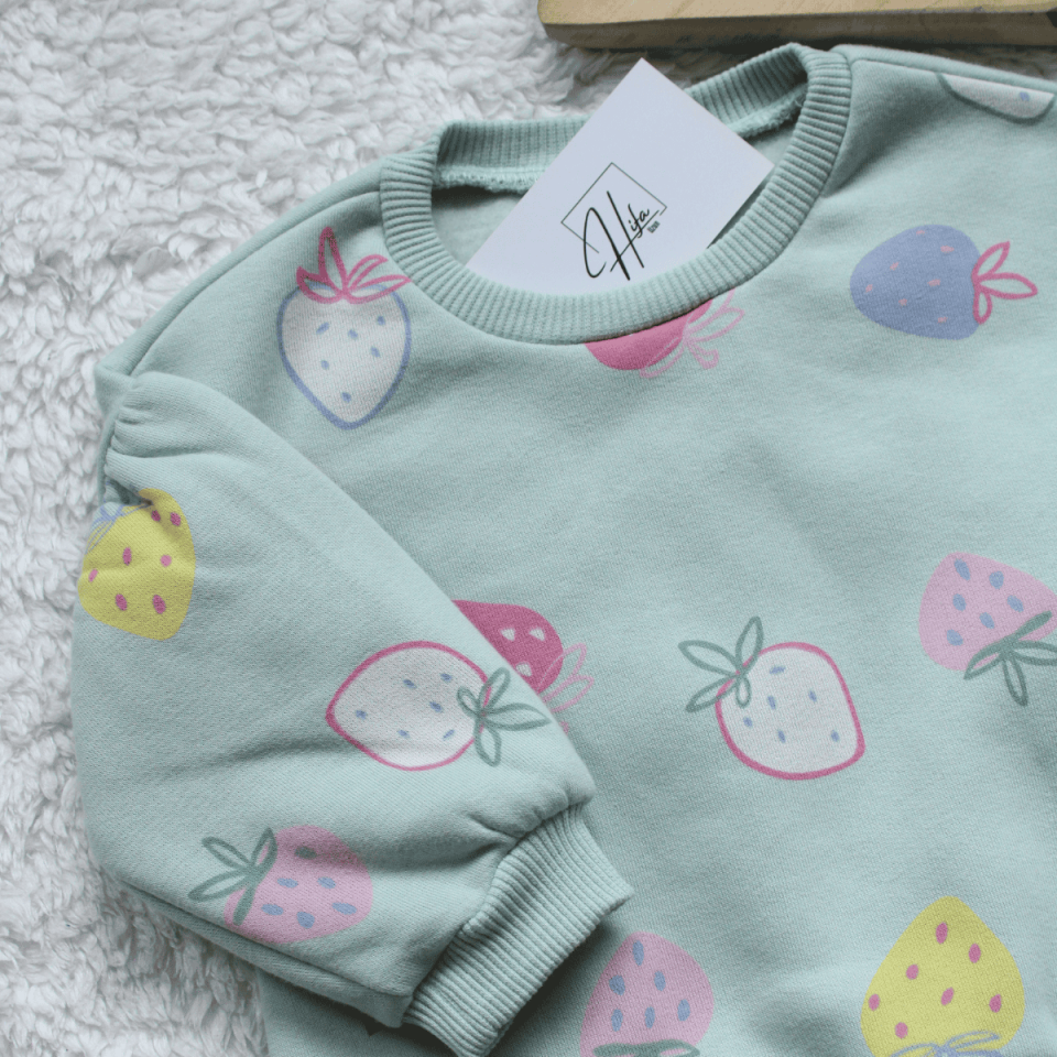 Meyve Baskılı 3 İp Kız Bebek Alt Üst 2'li Takım