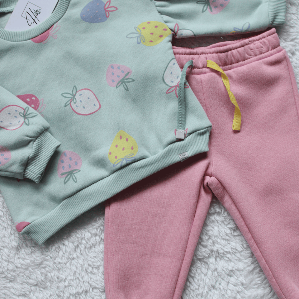 Meyve Baskılı 3 İp Kız Bebek Alt Üst 2'li Takım