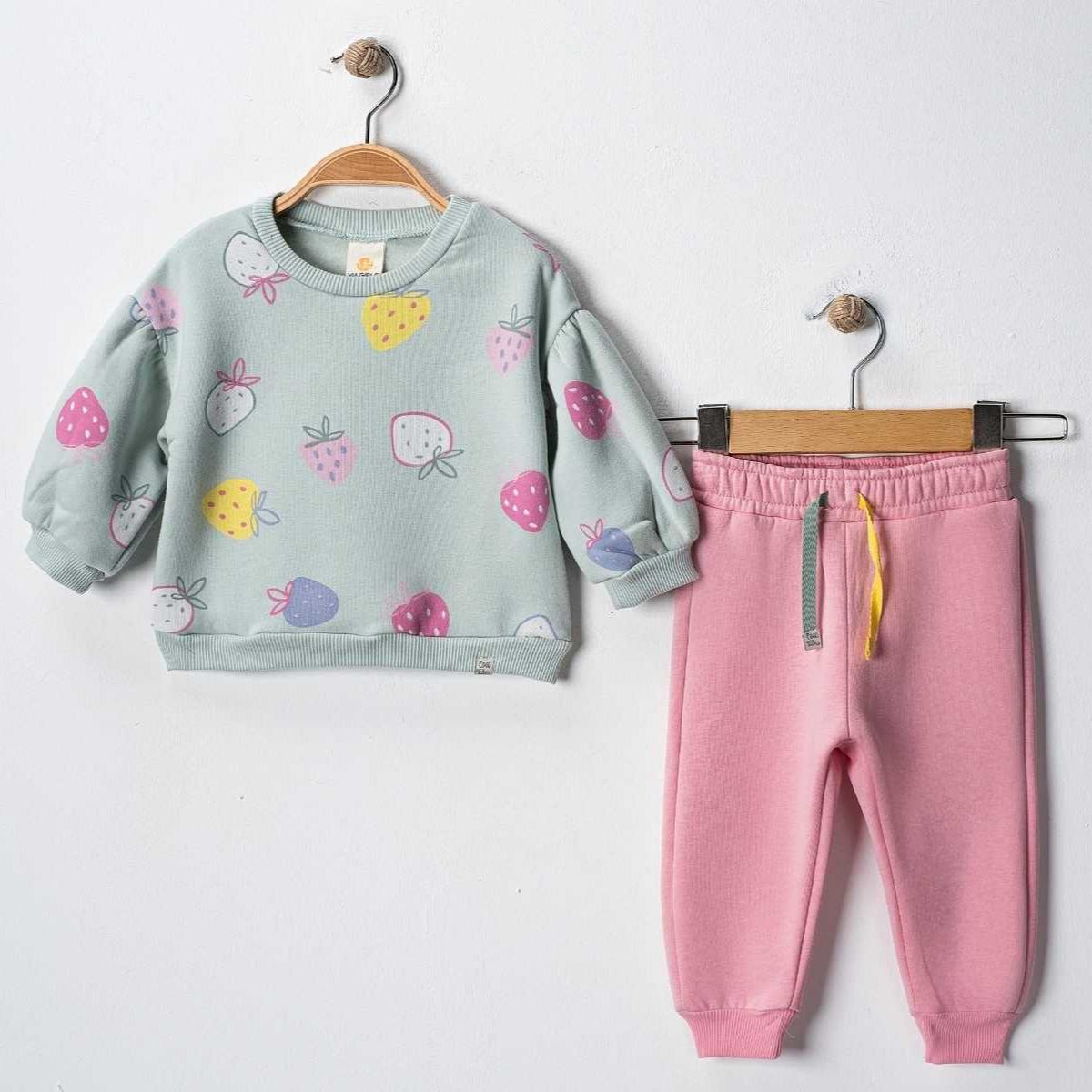 Meyve Baskılı 3 İp Kız Bebek Alt Üst 2'li Takım