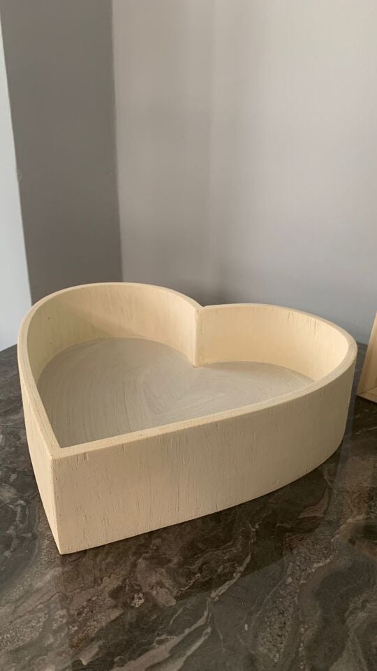 Doğal Ahşap Kalp Kasa