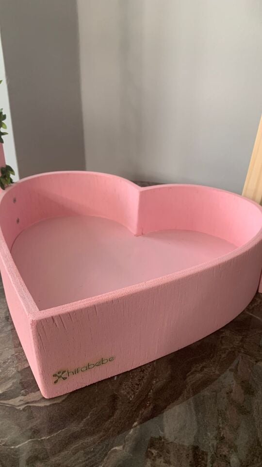 Doğal Ahşap Kalp Kasa