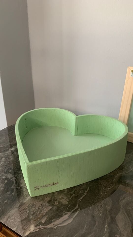 Doğal Ahşap Kalp Kasa