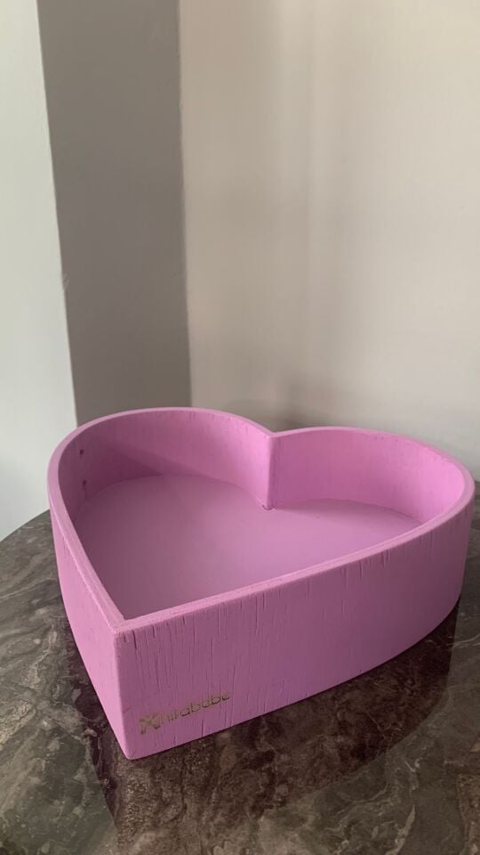 Doğal Ahşap Kalp Kasa