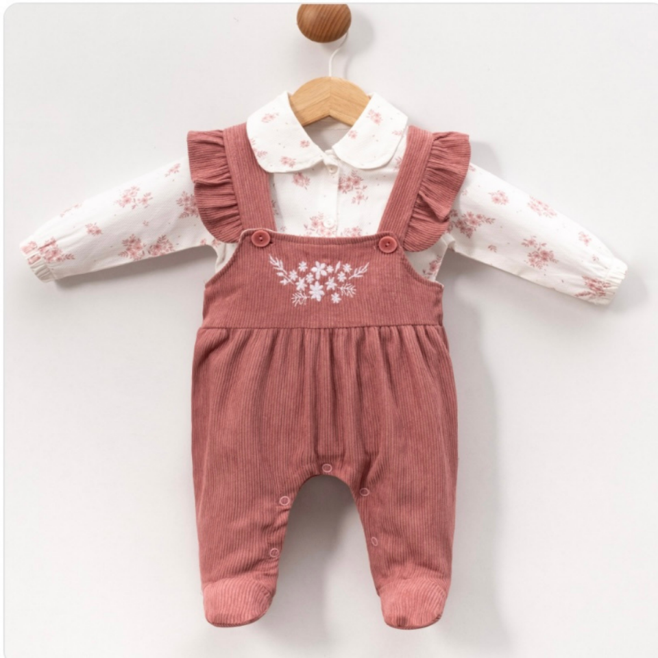 Kız Bebek Gömlek Salopet Takım