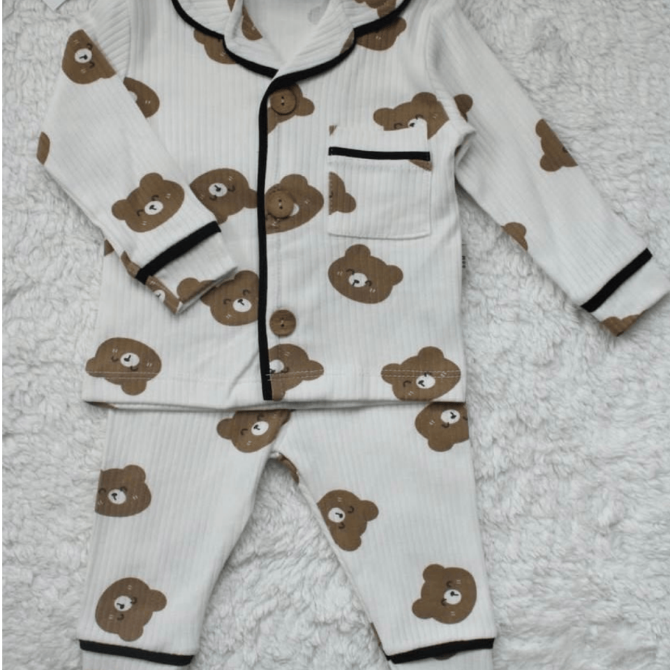 Ayıcık Detay Erkek Bebek Pijama Takımı