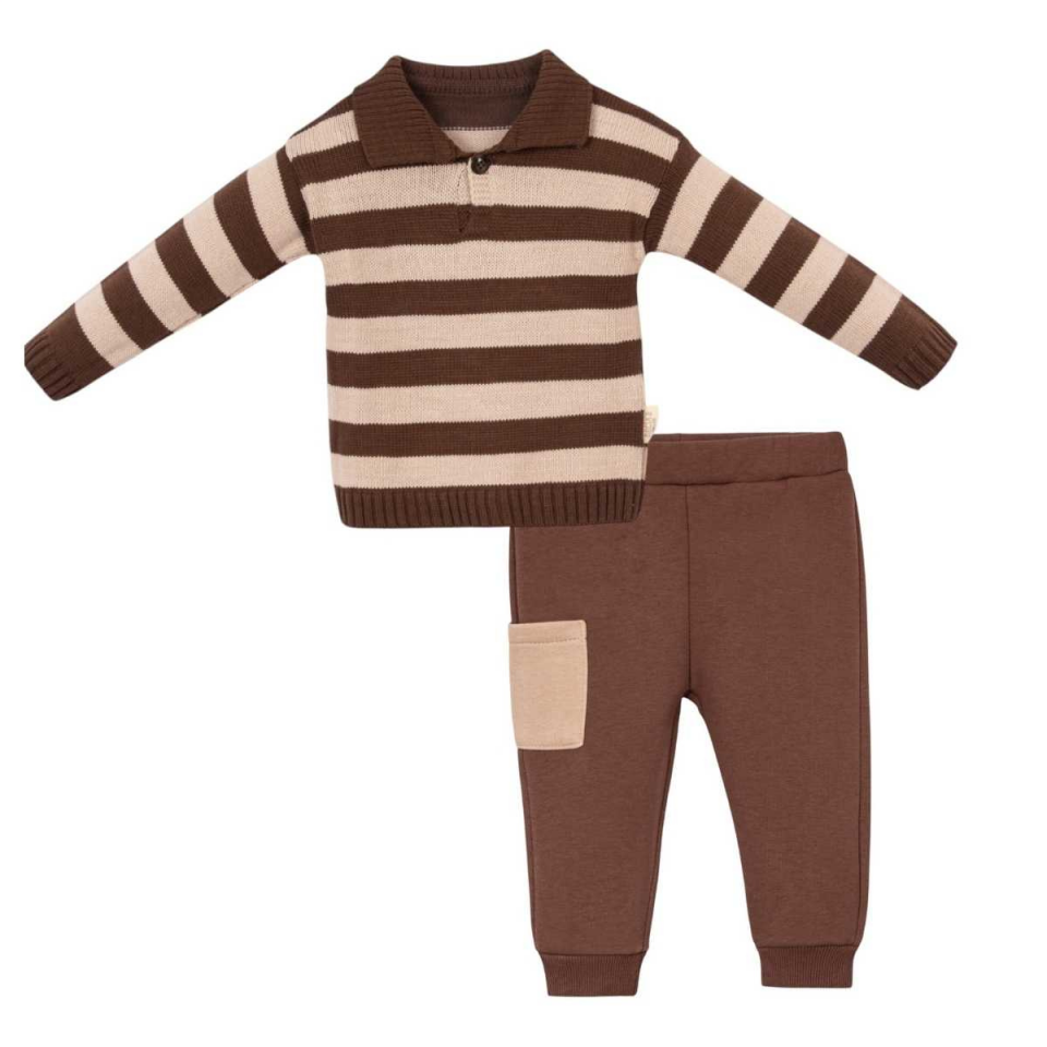 Trikolu Alt Üst Çizgili Erkek Bebek Takım