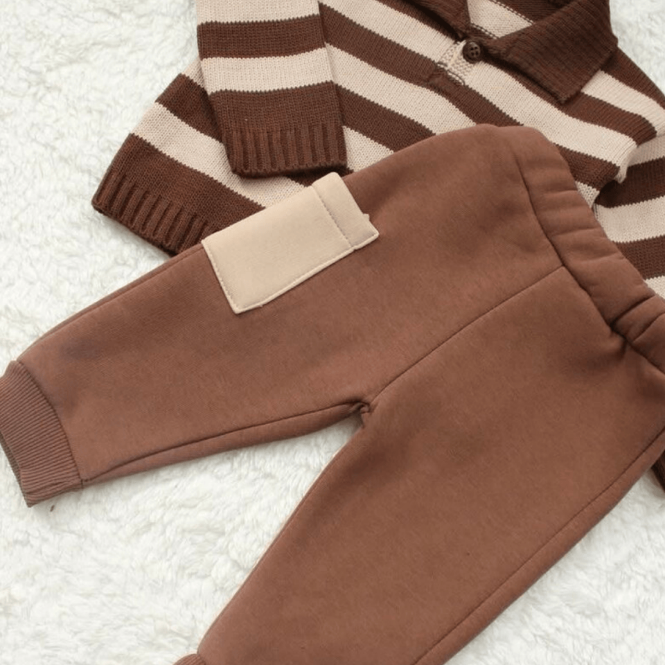 Trikolu Alt Üst Çizgili Erkek Bebek Takım