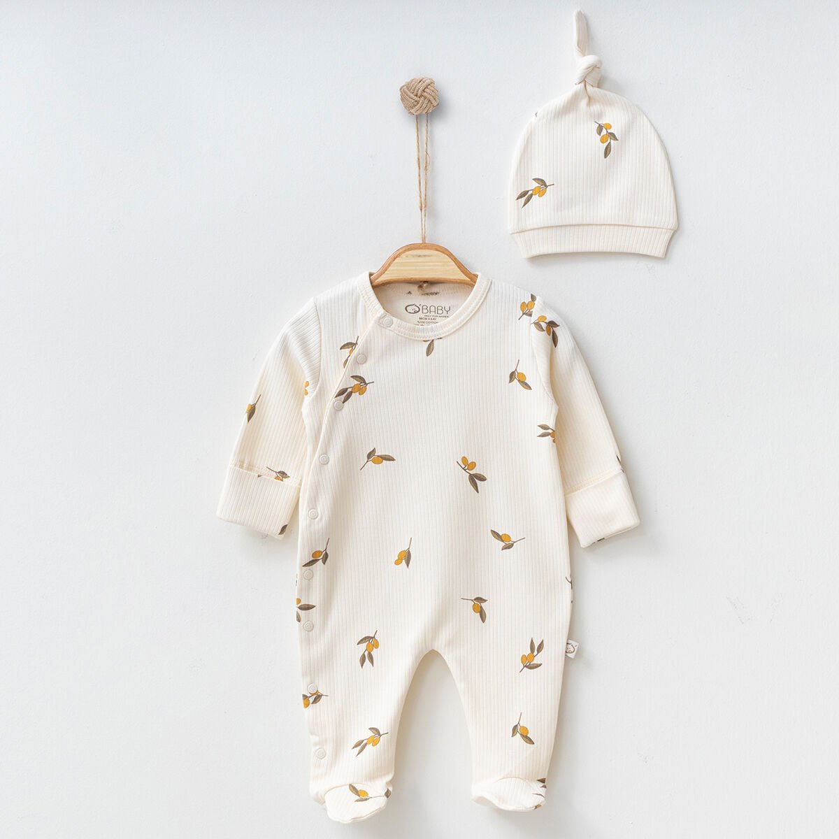 Unısex Zeytin Baskılı Tulum Bere