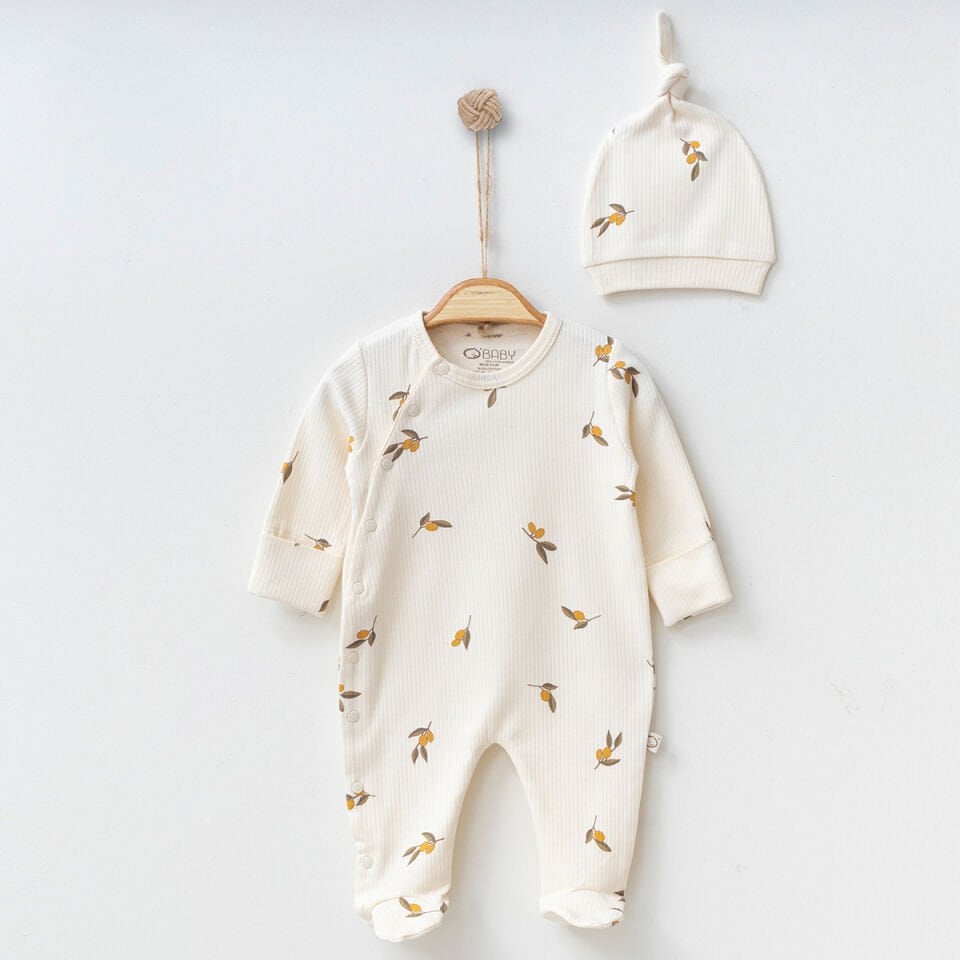 Unısex Zeytin Baskılı Tulum Bere