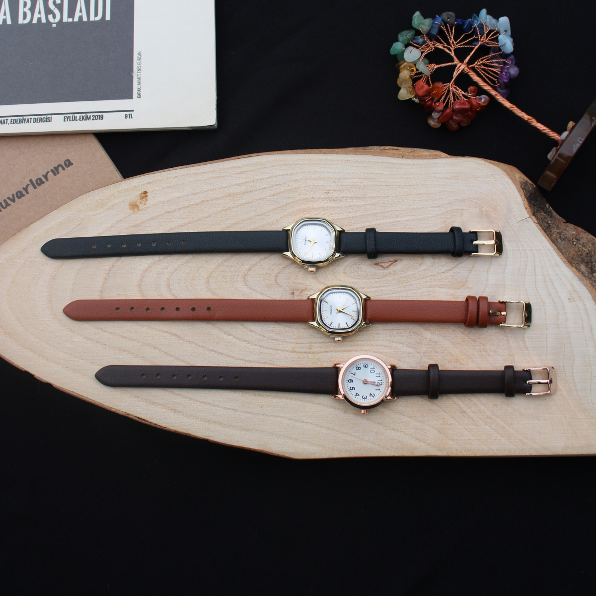 Minimal Retro Vintage Deri Kordon Kadın Kol Saati